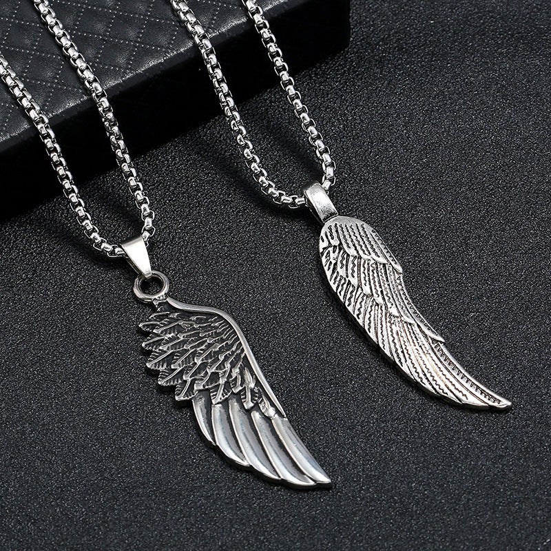 Hip-hop personality trendy men's feather necklace