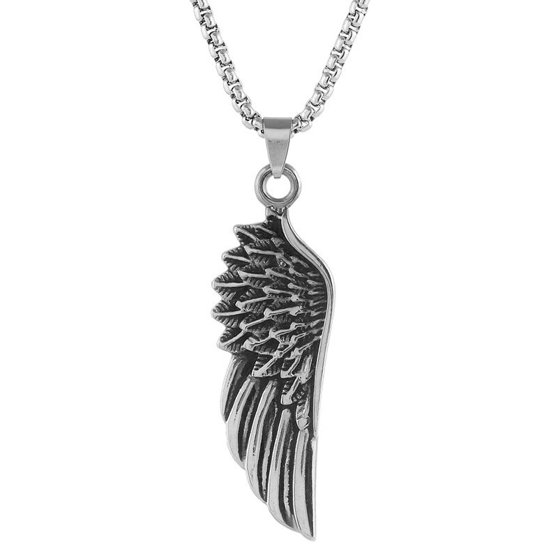 Hip-hop personality trendy men's feather necklace