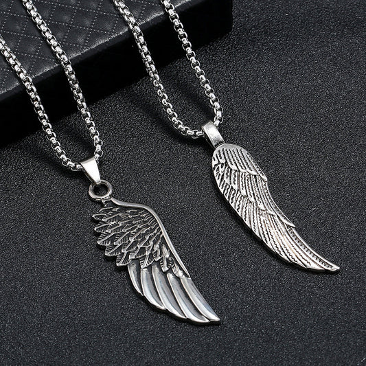 Hip-hop personality trendy men's feather necklace