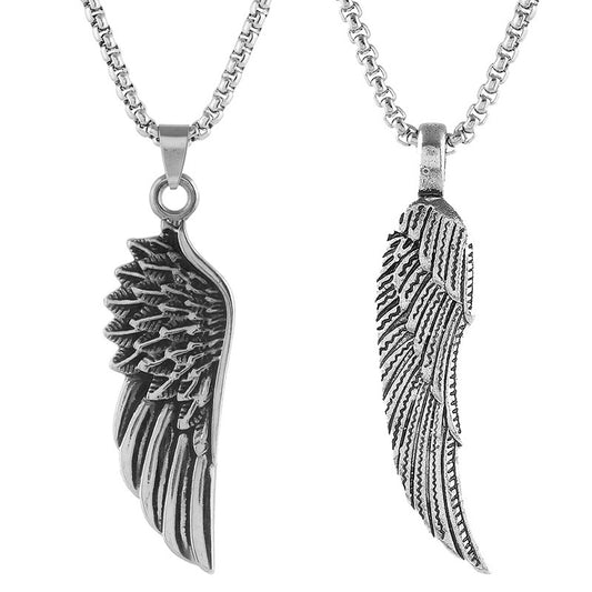 Hip-hop personality trendy men's feather necklace
