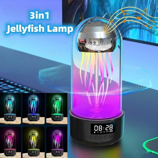 🔥Hot deal  3-in-1 Jellyfish Speaker | Mood Light + LED Clock + Wireless Sound